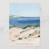 Ocean Beach Watercolor Küste Hochzeit Einladung (Rückseite)
