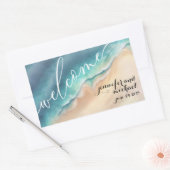 Ocean Beach Watercolor Sommer Rechteckiger Aufkleber (Umschlag)