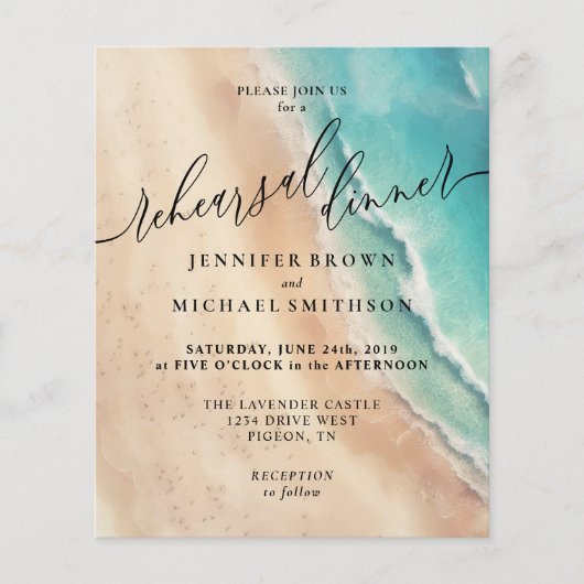 Ocean Beach Watercolor Sommerabend Flyer (Vorne)