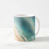 Ocean Beach Watercolor Sommerhochzeit Kaffeetasse (VorderseiteRechts)