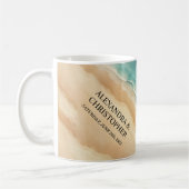 Ocean Beach Watercolor Sommerhochzeit Kaffeetasse (Links)