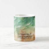 Ocean Beach Watercolor Sommersand Hochzeit Kaffeetasse (Mittel)