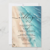 Ocean Beach Watercolor Sommersignatur Einladung (Vorderseite)