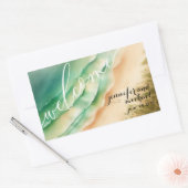 Ocean Beach Watercolor Sommersonne Rechteckiger Aufkleber (Umschlag)