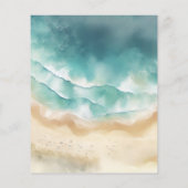 Ocean Beach Watercolor Summer Verlobung Flyer (Hinten)