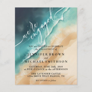 Ocean Beach Watercolor Summer Verlobung Flyer
