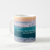 Ocean Beach Wave Emerson Quote Tee oder Kaffeetasse (Vorderseite Links)