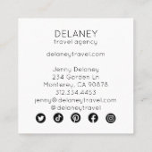 Ocean Beach Waves Driftwood Nature Foto Travel Quadratische Visitenkarte (Rückseite)