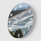 Ocean Beach Waves Küste Seascape Große Wanduhr (Winkel)
