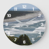 Ocean Beach Waves Küste Seascape Große Wanduhr (Vorderseite)