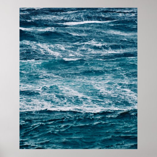 Ocean Beach Waves Nature Foto Poster (Vorne)