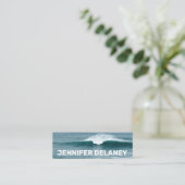 Ocean Beach Waves Sea Blue Aquamarines Foto Mini Visitenkarte (Stehend Vorderseite)