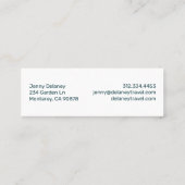 Ocean Beach Waves Sea Blue Aquamarines Foto Mini Visitenkarte (Rückseite)