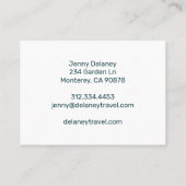 Ocean Beach Waves Sea Blue Aquamarines Foto Visitenkarte (Rückseite)