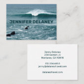 Ocean Beach Waves Sea Blue Aquamarines Foto Visitenkarte (Vorne/Hinten)
