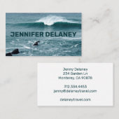 Ocean Beach Waves Sea Blue Aquamarines Foto Visitenkarte (Vorne/Hinten)