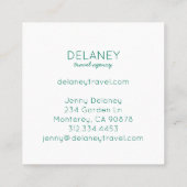 Ocean Beach Waves Sea Green Foto Travel Quadratische Visitenkarte (Rückseite)