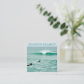 Ocean Beach Waves Sea Green Foto Travel Quadratische Visitenkarte (Stehend Vorderseite)