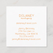 Ocean Beach Waves Sunset Nature Foto Travel Quadratische Visitenkarte (Rückseite)