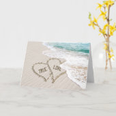 Ocean Beach Wedding Hearts Karte (Gelbe Blume)