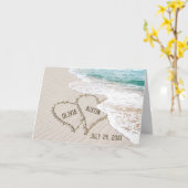 Ocean Beach Wedding Hearts Karte (Gelbe Blume)