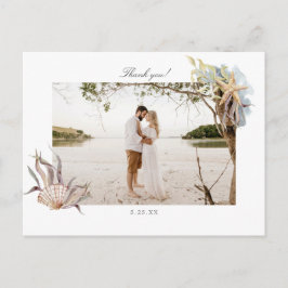 Ocean Beach Wedding Vielen Dank Foto Card Postcard Postkarte