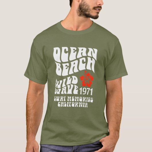 Ocean Beach Wild Wave 1971 Tee – Retro Surf Style (Vorderseite)
