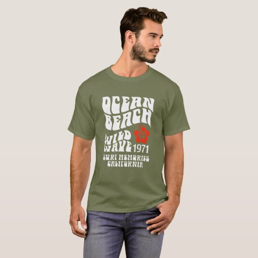 Ocean Beach Wild Wave 1971 Tee – Retro Surf Style (Vorne ganz)