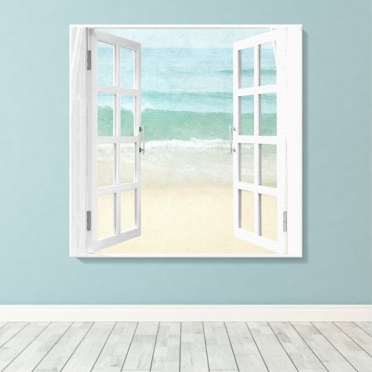 Ocean Beach Window Leinwanddruck (Insitu (Holzboden))