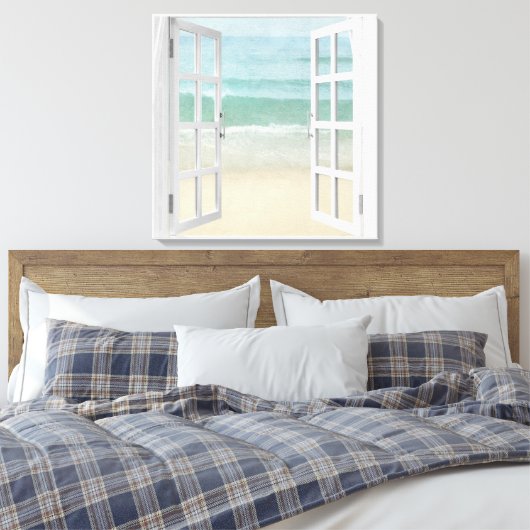 Ocean Beach Window Leinwanddruck (Insitu (Schlafzimmer))