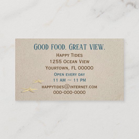 Ocean Beach Window With Surf Scene Visitenkarte (Rückseite)