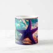 Ocean Beach With Violet Starfish Kaffeetasse (Mittel)