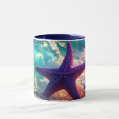 Ocean Beach With Violet Starfish Tasse (Zentrum)