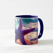 Ocean Beach With Violet Starfish Tasse (VorderseiteRechts)