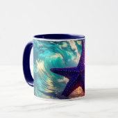 Ocean Beach With Violet Starfish Tasse (Vorderseite Links)