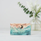 Ocean Beach Yoga Reiki Celestial Hands Moon Visitenkarte (Stehend Vorderseite)