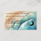 Ocean Beach Yoga Reiki Celestial Hands Moon Visitenkarte (Rückseite)
