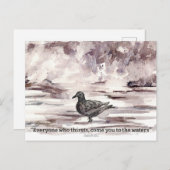Ocean Bird Scripture Isaiah 55 1 Prayer Card Postkarte (Vorne/Hinten)