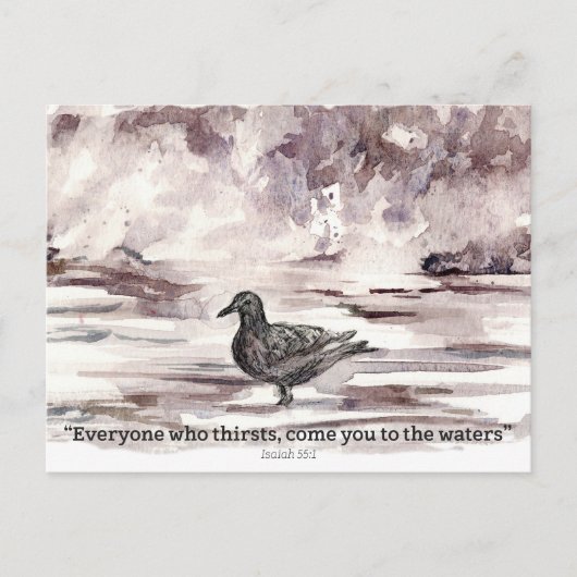 Ocean Bird Scripture Isaiah 55 1 Prayer Card  Postkarte (Vorderseite)