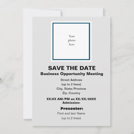 Ocean Bl. & Lt. Grey Business-Meeting Save The Date (Vorderseite)