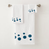 Ocean Blau und Weiß Moderne Blasen Punkte Badhandtuch Set (Insitu)