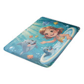 Ocean Bliss Bath Time Mädchen niedliche Delfine Badematte (Schrägansicht)