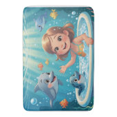 Ocean Bliss Bath Time Mädchen niedliche Delfine Badematte (Vorderseite Vertikal)