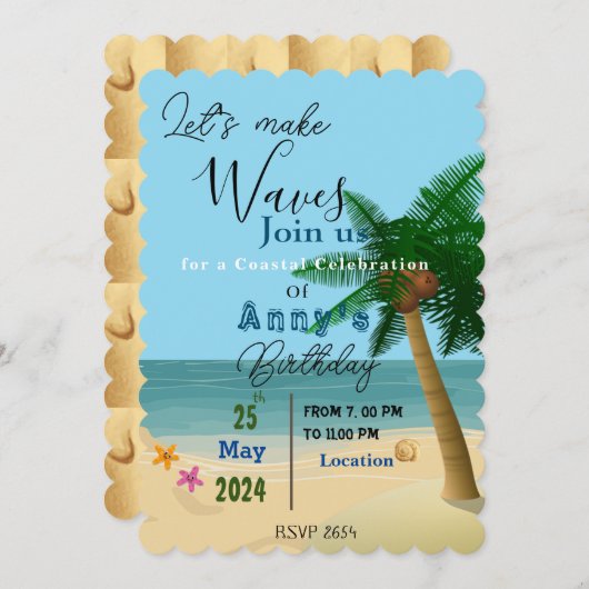 Ocean Bliss Celebrations Einladung (Vorne/Hinten)