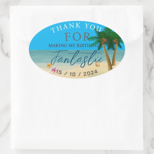 Ocean Bliss Celebrations Ovaler Aufkleber (Tasche)