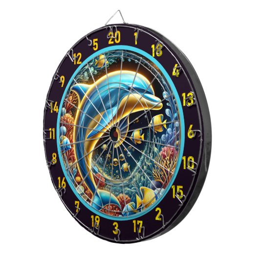 Ocean Bliss Dolphin Dartboard Design Dartscheibe (Vorderseite rechts)
