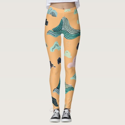 Ocean Bliss Künstlerische Leggings - Stilvolle Was (Vorderseite)