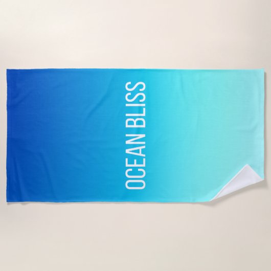 Ocean Bliss - Modern Blue Gradient Strandtuch (Vorderseite)