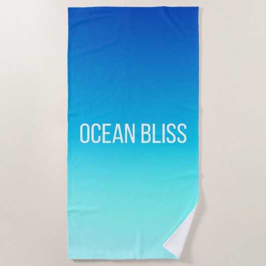 Ocean Bliss - Modern Blue Gradient Strandtuch (Vorderseite)