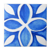 Ocean Bloom Portuguese Minimal Blue and White Fliese (Vorderseite)
